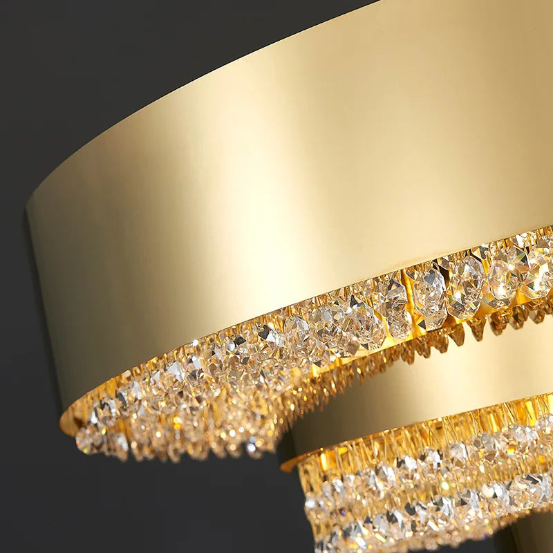 Afralia™ Golden Crystal Chandelier for Luxury Living & Dining Rooms