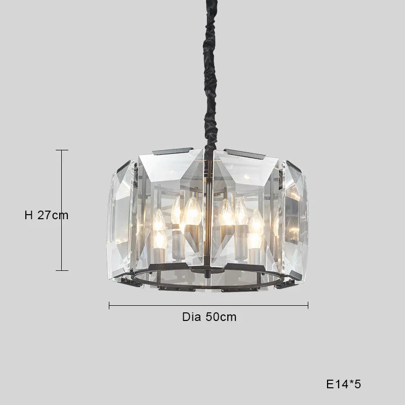 Afralia™ Black Crystal Pendant Chandelier for Home Decor Luxe Lighting
