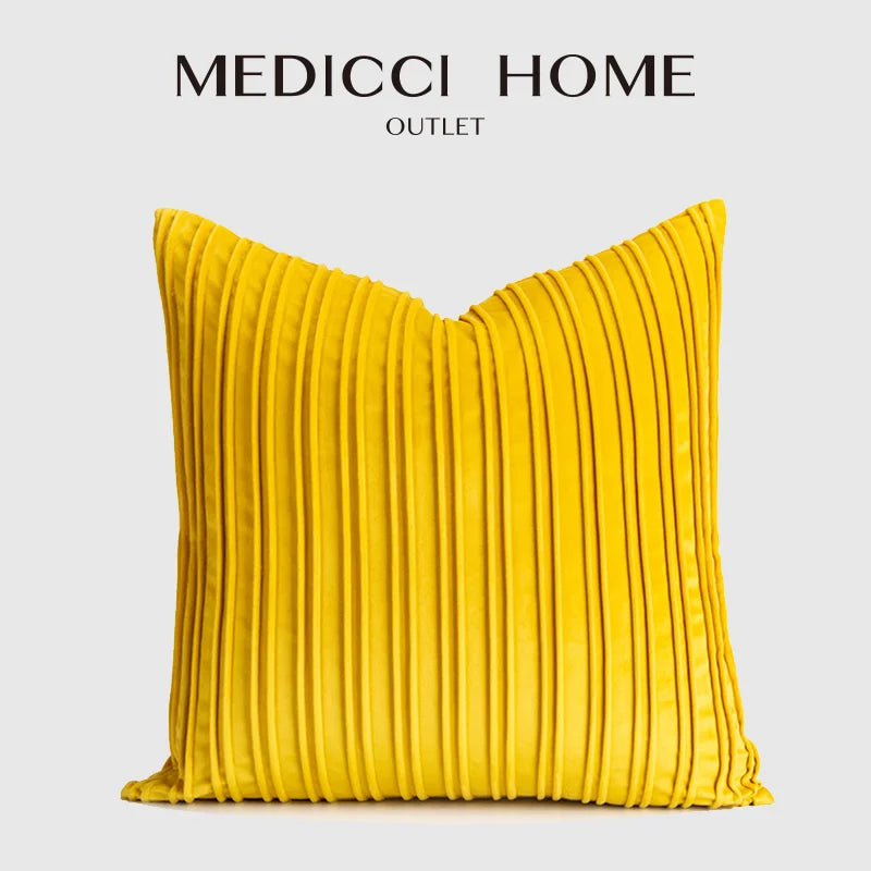 Afralia™ Striped Lemon Yellow Throw Pillow Covers - Modern Farmhouse Style