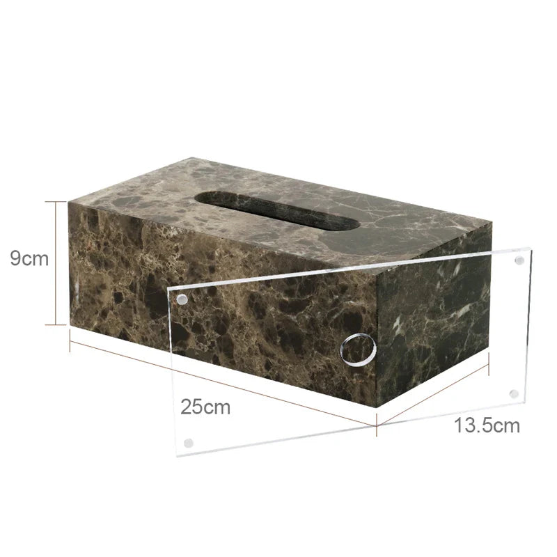 Afralia™ Emperador Dark Marble Bathroom Set with Luxury Accessories