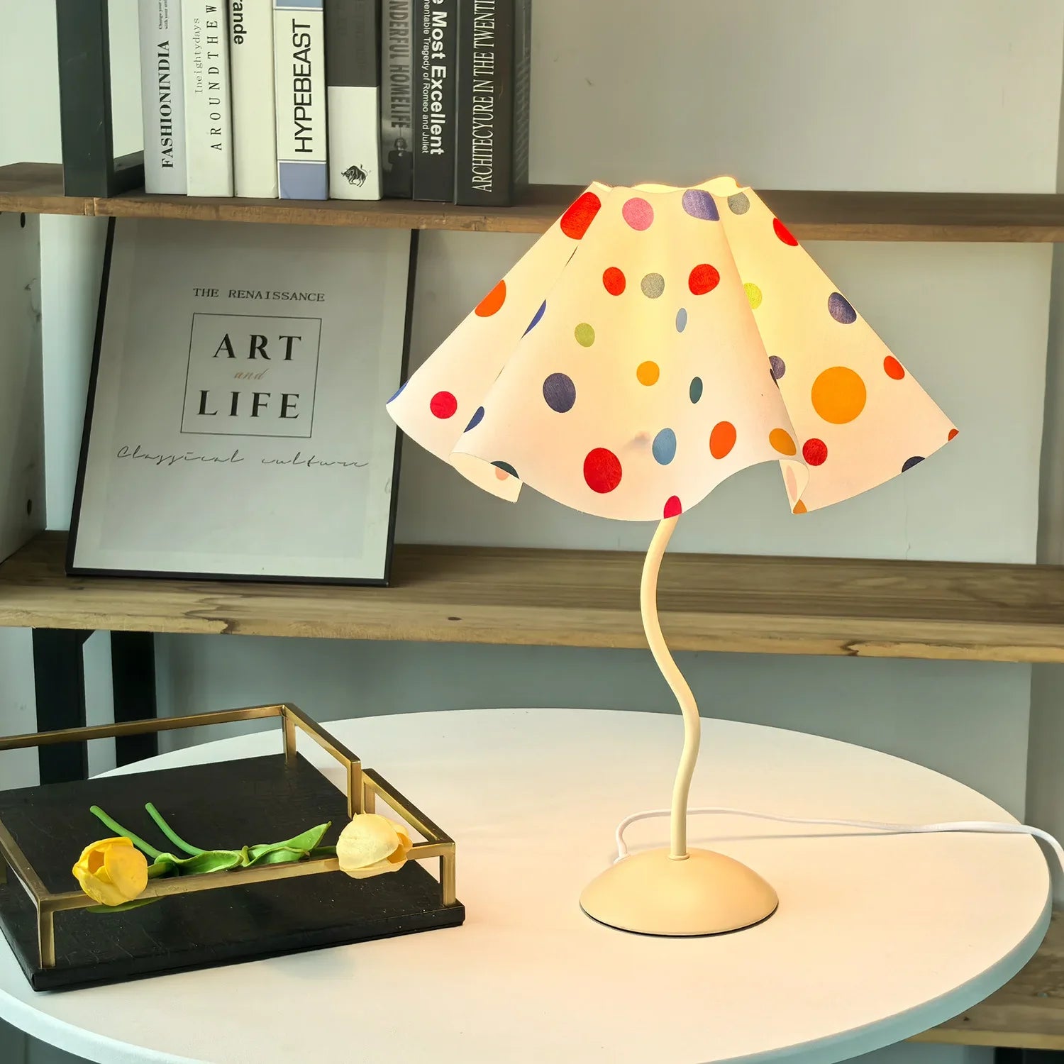 Afralia™ Petal Umbrella Lamp Table Lamp Iron Bedside Light for Bedroom Night Ambiance