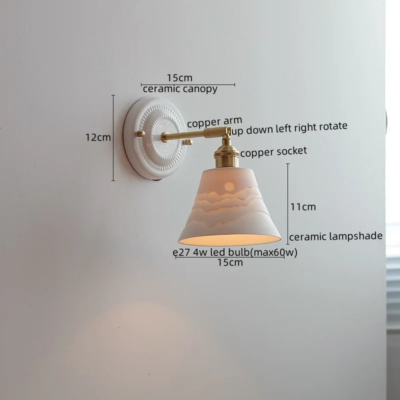 Afralia™ Nordic Style LED Wall Lights Ceramic Bedroom Living Room Modern Lamparas