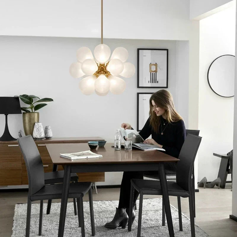 Afralia™ Glass Bubble Hanging Lamps Chandelier Modern Room Decor Ceiling Pendant Light
