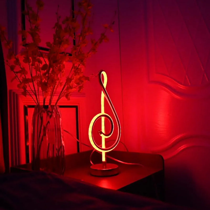 Afralia™ Musical Note RGB LED Night Light Desk Lamp