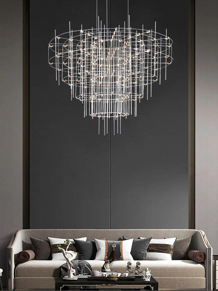 Afralia™ Stainless Steel Chandeliers: Modern Classic, Unique LED Dimmable Lamps for Living Room