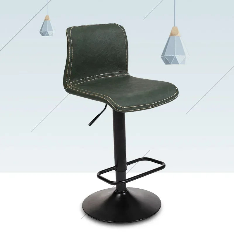 Afralia™ Nordic Minimalist High Stool with Backrest, Adjustable Height & Rotation for Kitchen & Bar