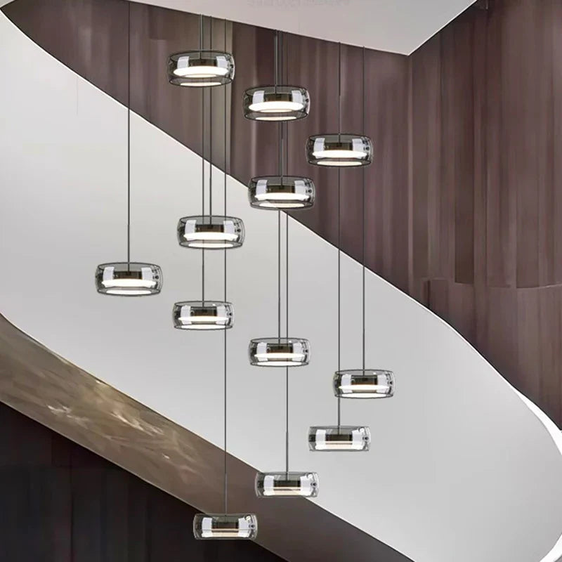 Afralia™ Modern LED Pendant Light for Staircase Chandeliers Living Room Decor