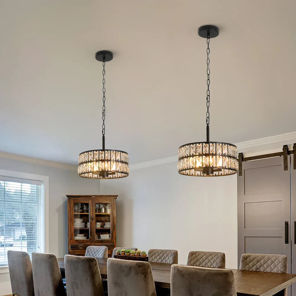 Afralia™ Crystal Chandelier LED Pendant Light for Modern Home Decor