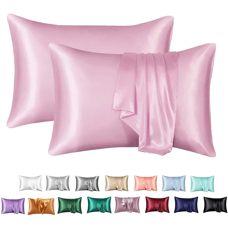 Afralia™ Silky Smooth King Size Satin Pillowcases Luxury Soft Skin-friendly Solid Color