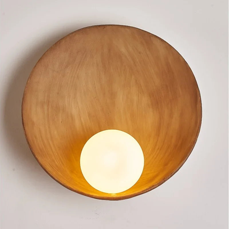 Afralia™ White Brown Shell Wall Lamp: Japanese Style LED Sconces for Bedrooms and Corridors