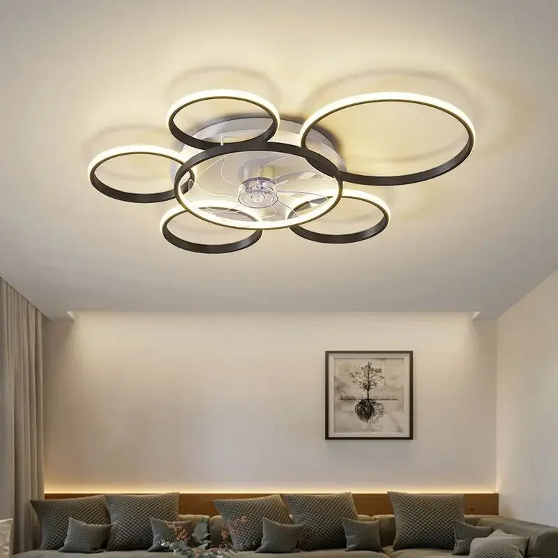 Afralia™ Luxury Nordic Living Room Ceiling Fan Light