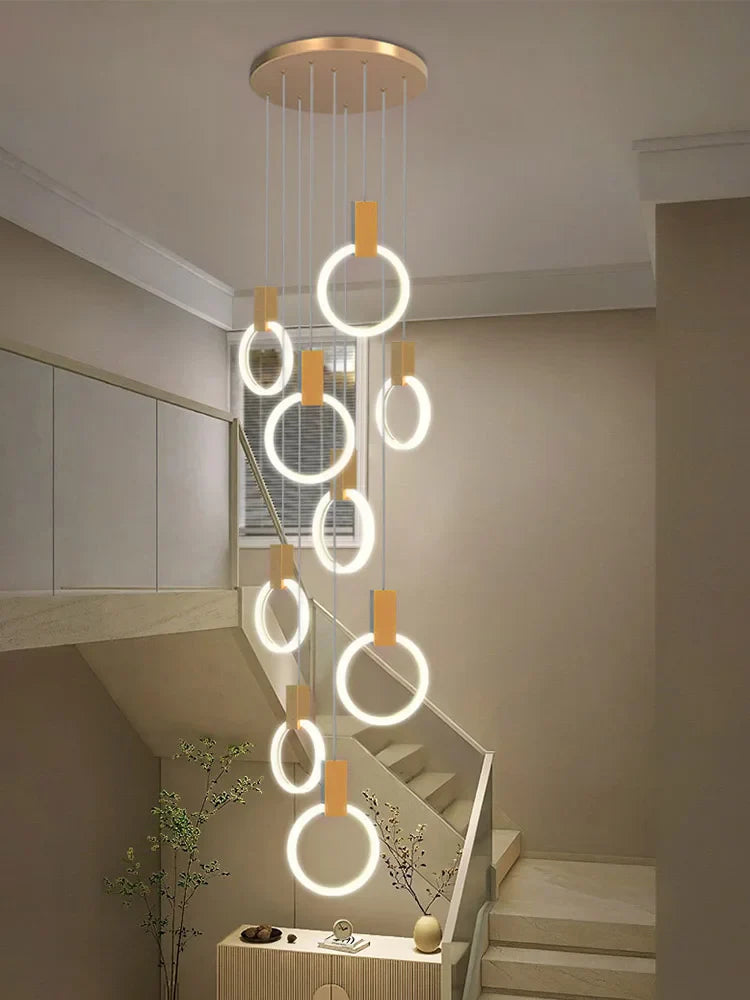 Afralia™ Modern Luxury Gold\Black Acrylic Loft Chandelier
