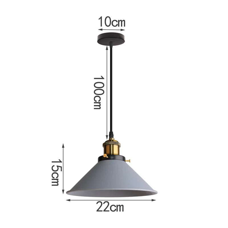 Afralia™ Retro Horn Pendant Light: Industrial Style, Multi-Coloured Shades, Commercial Lighting