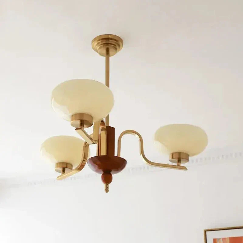 Afralia™ Cream Glass Pendant Chandelier for Home Decor