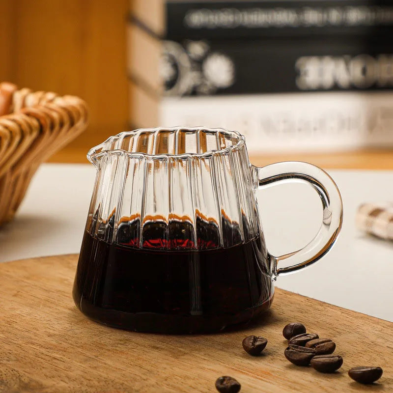 Afralia™ Vertical Stripe Glass Mug Set for Coffee, Tea, Milk and Juice