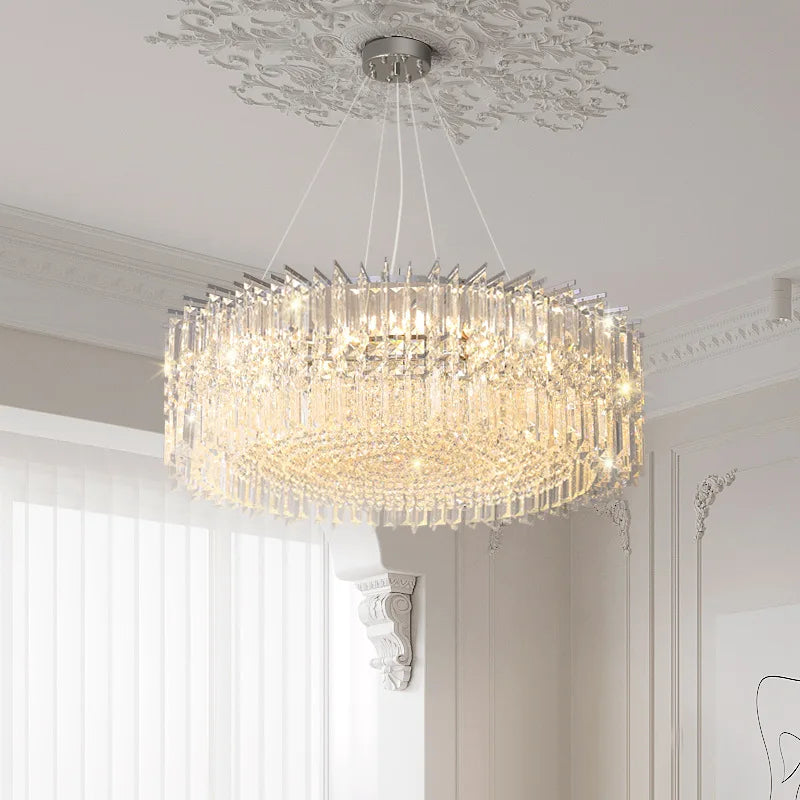Afralia™ Crystal LED Ceiling Chandelier - Modern Chrome Hanging Lamps