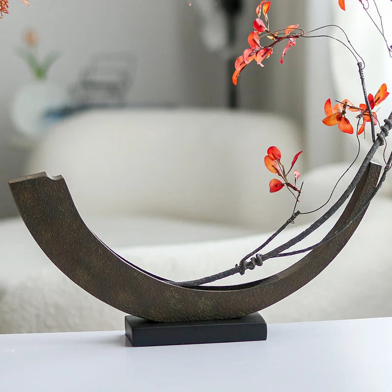 Afralia™ Metal Moon Arc Meniscus Figurine Home Decoration