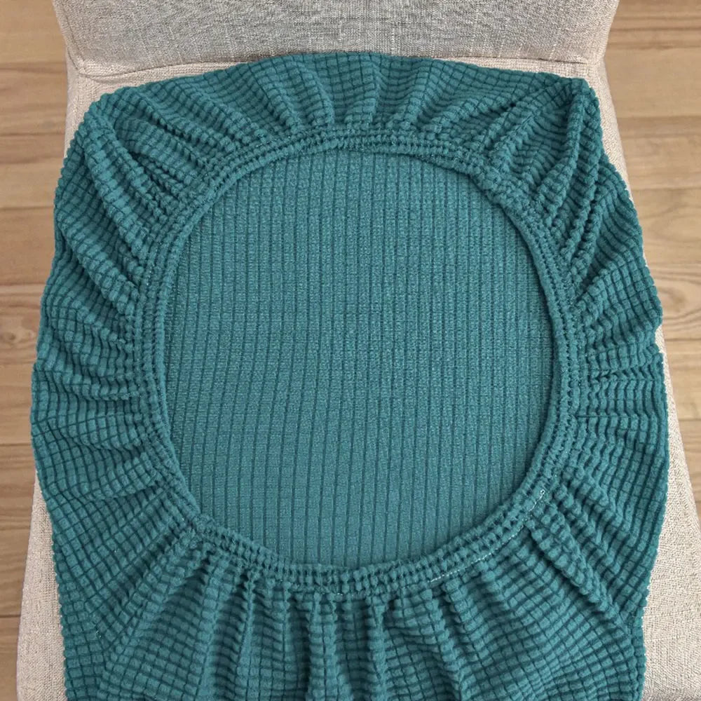 Afralia™ Blue Quilted Chair Cover Slipcover Stretch Elastic Chair Protector for Banquet