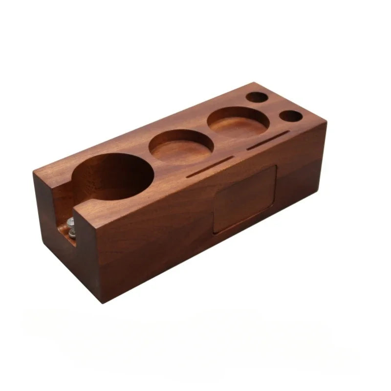 Afralia™ Wooden Coffee Tamper Stand for Barista Station, 51mm Holder, 54mm Tools