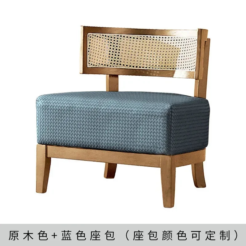Afralia™ Nordic Rattan Outdoor Solid Wood Chair for Simple Household.