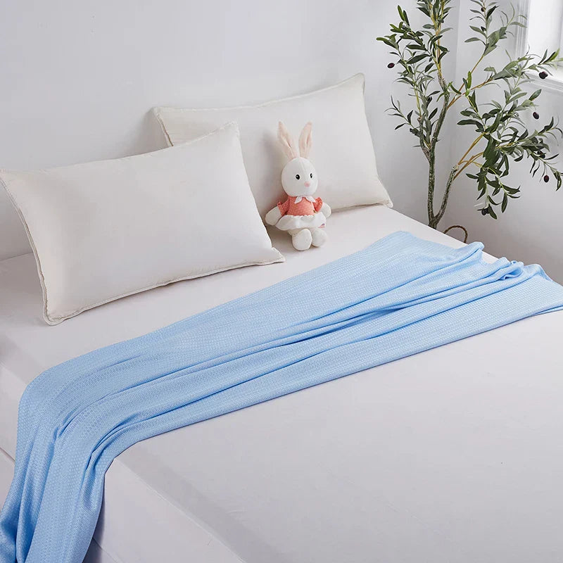 Afralia™ Bamboo Fiber Summer Quilt - Lightweight & Breathable Diamond Grid Blanket