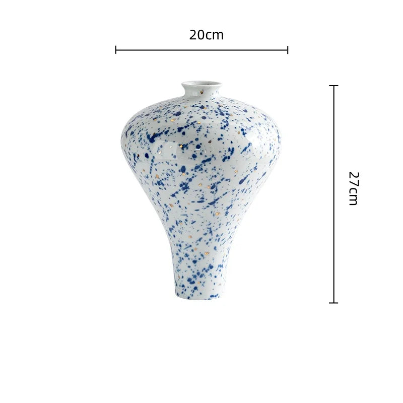 Afralia™ Chinese Retro Ceramic Vase Flower Arrangement Handmade Home Decor