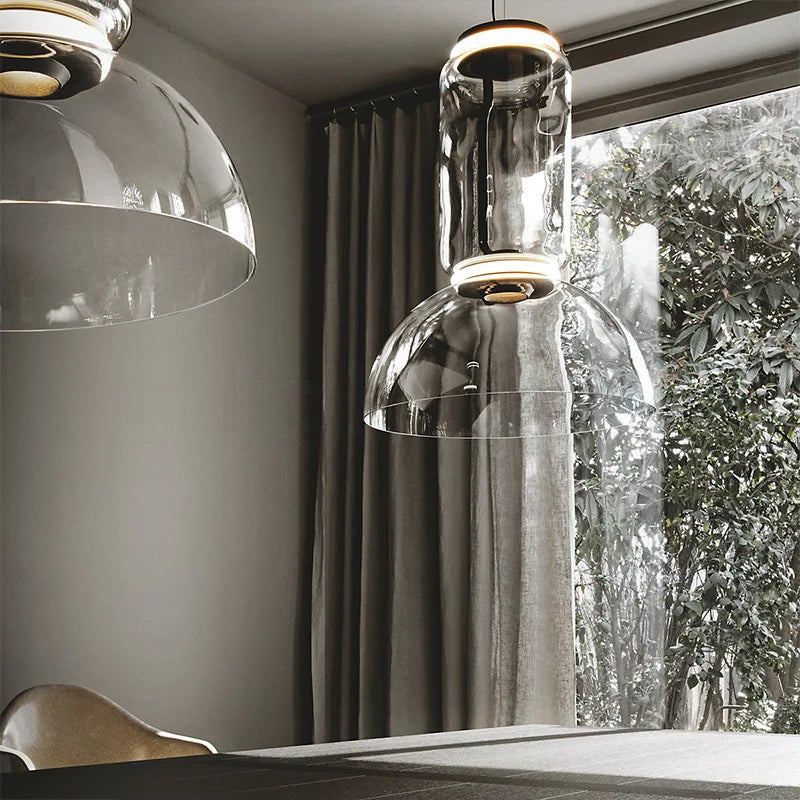 Afralia™ Modern Glass LED Pendant Light for Home Decor and Indoor Lighting