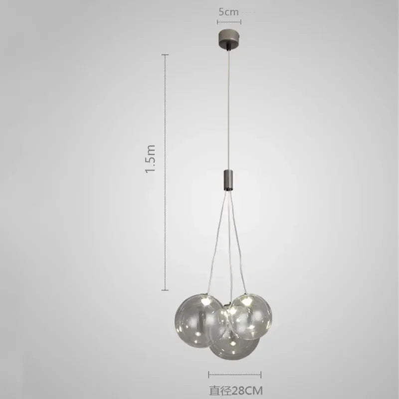 Afralia™ Glass Ball LED Pendant Lamps: Stylish Lighting for Kitchen, Bedroom, Living & Dining Room