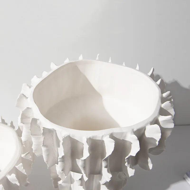 Afralia™ White Lace Ceramic Vase: Frosted Handicraft Ornament for Home Decoration