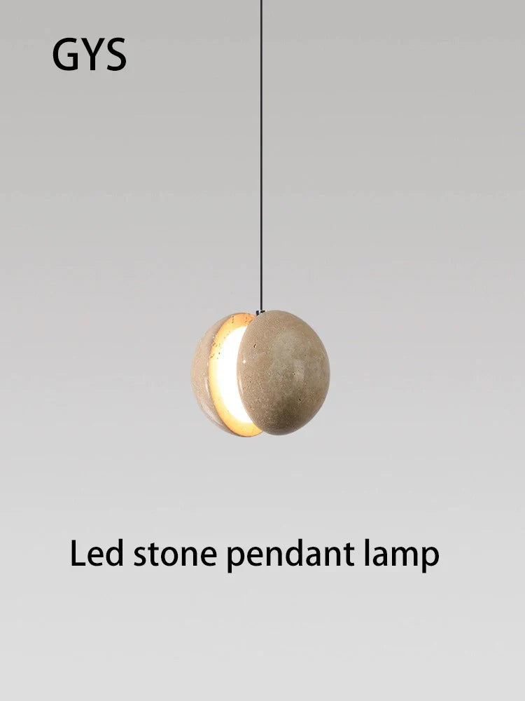 Afralia™ Stone Lunar Pendant Chandelier for Home Room Decoration