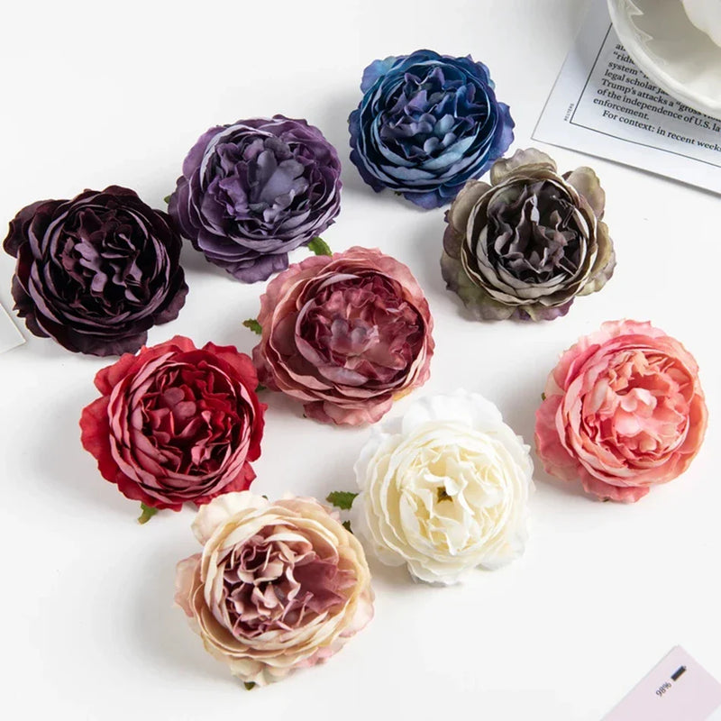 Afralia™ Silk Peony Flowers Wedding Bouquet Home Decor DIY Party Fake Bouquet