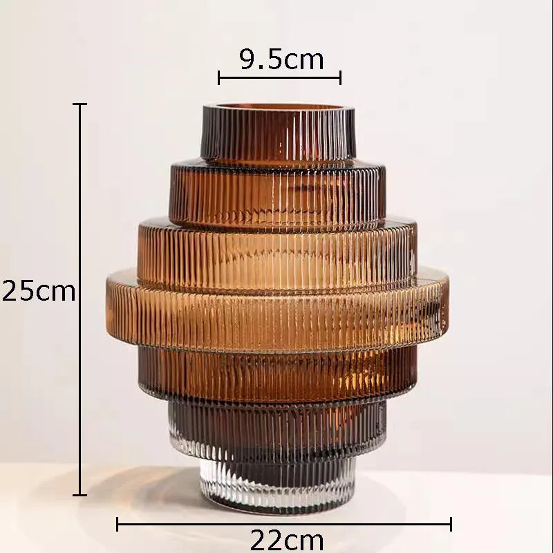 Afralia™ Tower Glass Vase Hydroponics Flowers Pots Modern Desk Floral Arrangement Decor