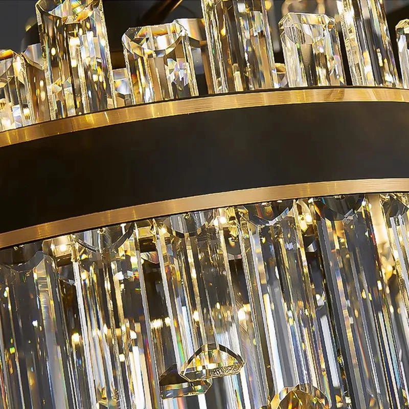 Afralia™ Light Luxury Crystal Chandelier Pendant Lights Set - Modern LED Dimmable Lustre Combination