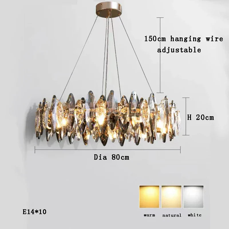 Afralia™ Kristal 2024 Chandelier LED Light for Dining and Living Room Decor