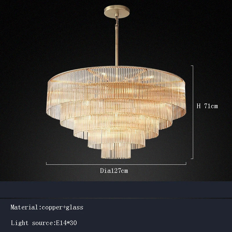Afralia™ Scandinavian Glass Shade Brass Chandelier – Dining Room Art Deco Ceiling Light