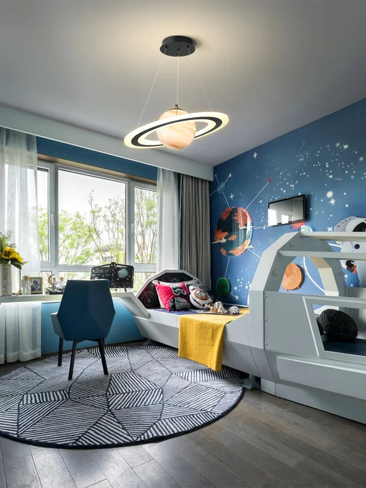 Afralia™ Planet Chandelier Kids Room Pendant Light | Living Bedroom Kitchen Hanging Lamp