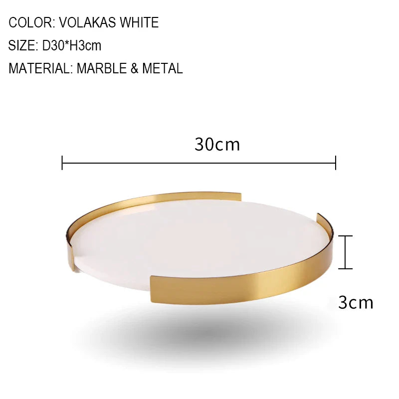 Afralia™ Marble Tray with Golden Metal Pallet for Bathroom Luxury Storage