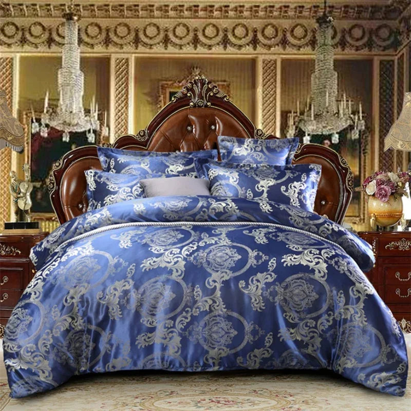 Afralia™ Jacquard Satin Luxury Bedding Set - Queen Size Luxe Duvet Cover Set