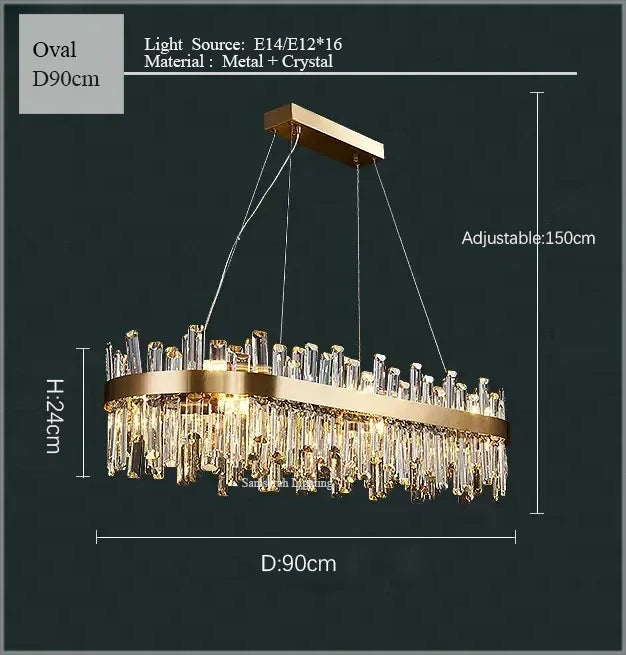 Afralia™ Crystal LED Chandelier for Luxurious Living & Dining Spaces