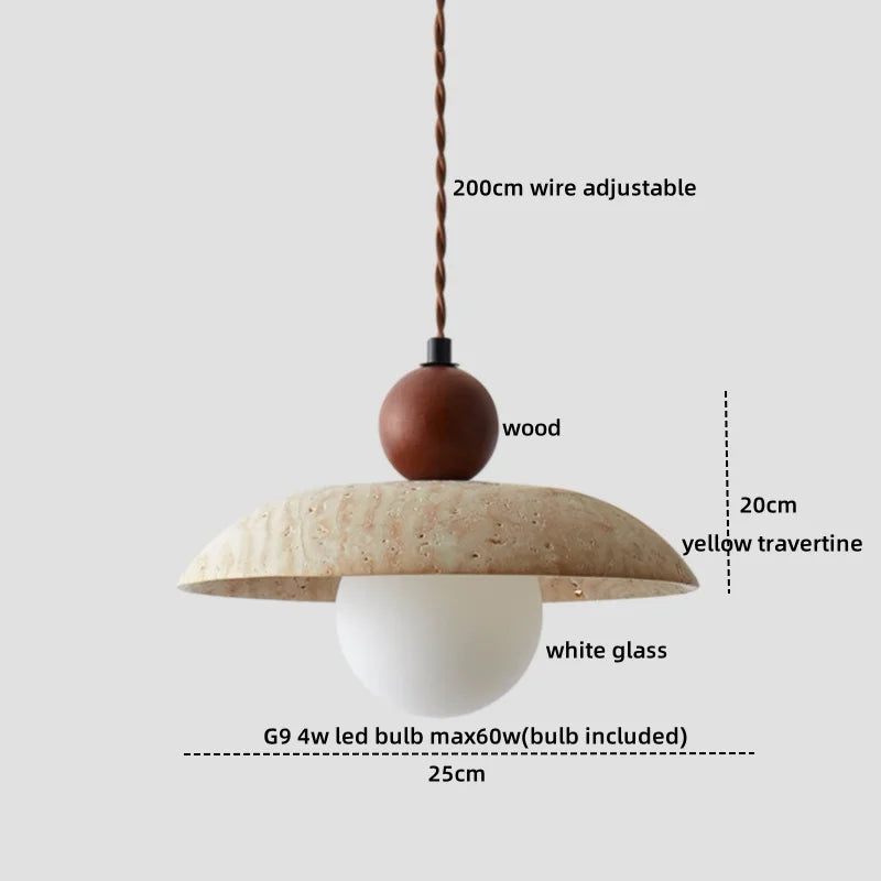 Afralia™ Yellow Hole Stone LED Pendant Light for Bedroom Dining Room Restaurant