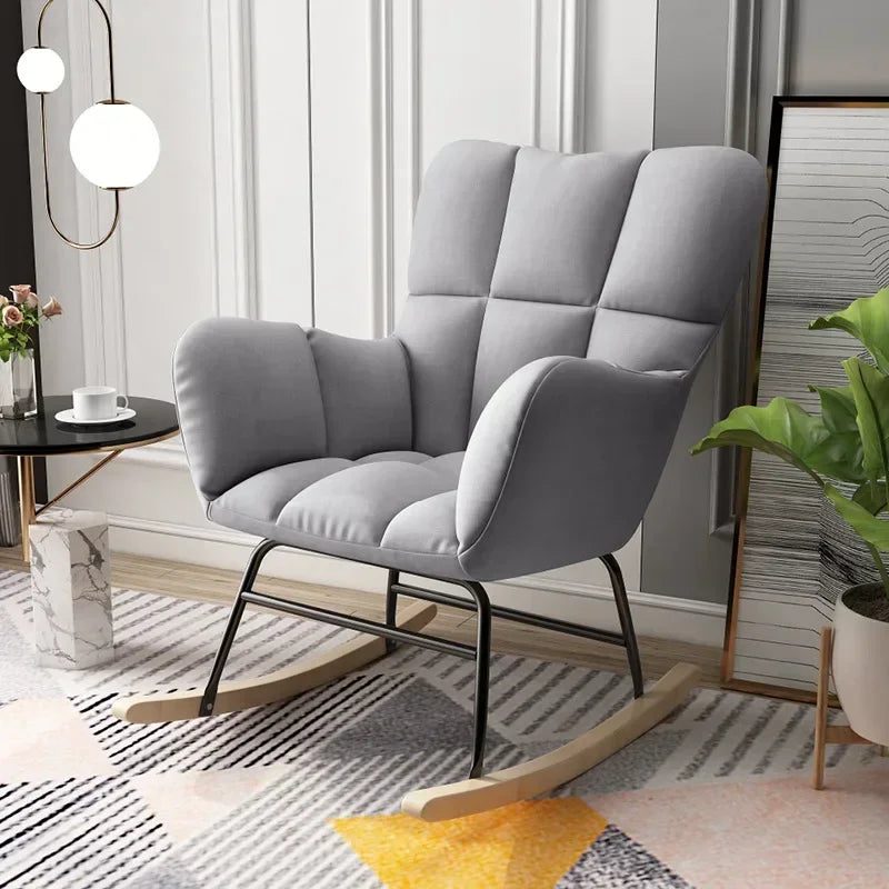 Afralia™ Solid Wood Rocking Chair for Leisure and Comfort at Home