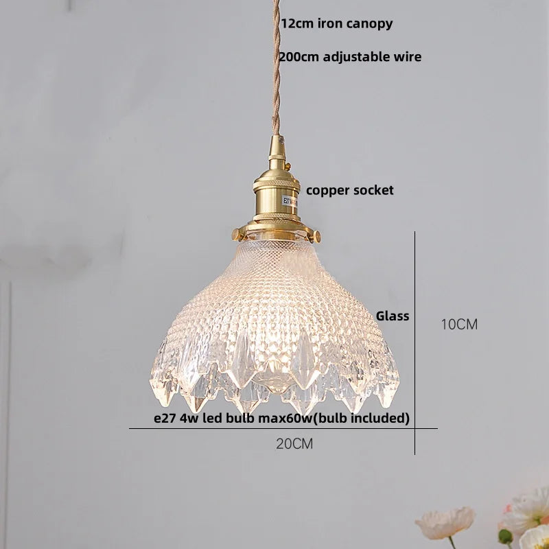 Afralia™ Nordic LED Pendant Light Clear Glass Dining Study Room Fixture