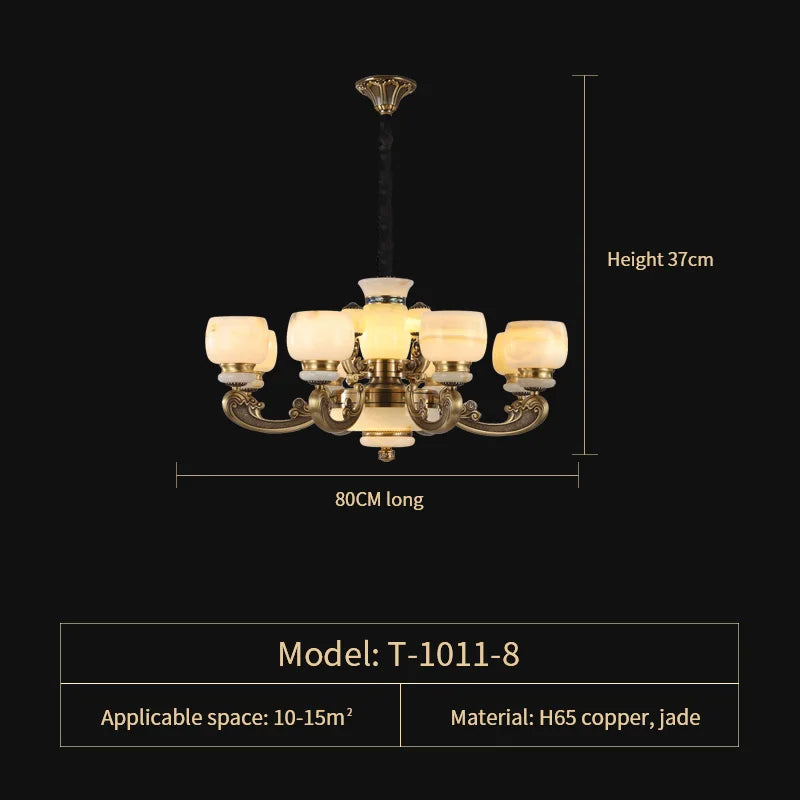 Afralia™ Jade Chandelier: Stylish Chinese Zen Living Room Lamp for Duplex Building by Guangdong Zhongshan