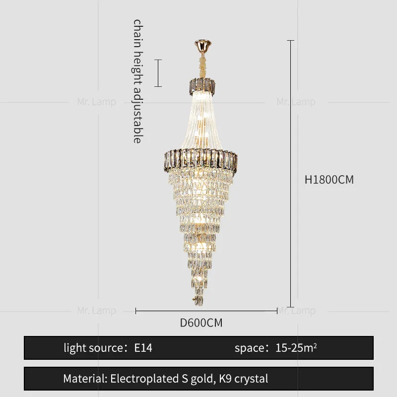 Afralia™ Crystal Chandelier: High-End Duplex & Spiral Staircase Light for Luxury Living Spaces