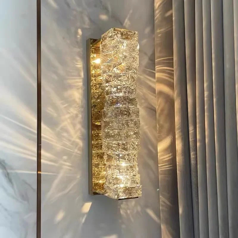 Afralia™ Crystal LED Wall Light: Modern Luxury Sconce for Living Room, Aisle, Bedside