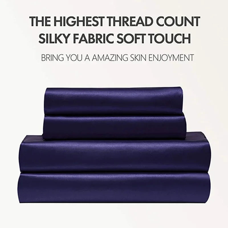 Afralia™ Luxe Rayon Sheet Set - King/Queen Size High Quality Satin Bedding - 4-Piece Bed Sheet & Pillowcase Sets