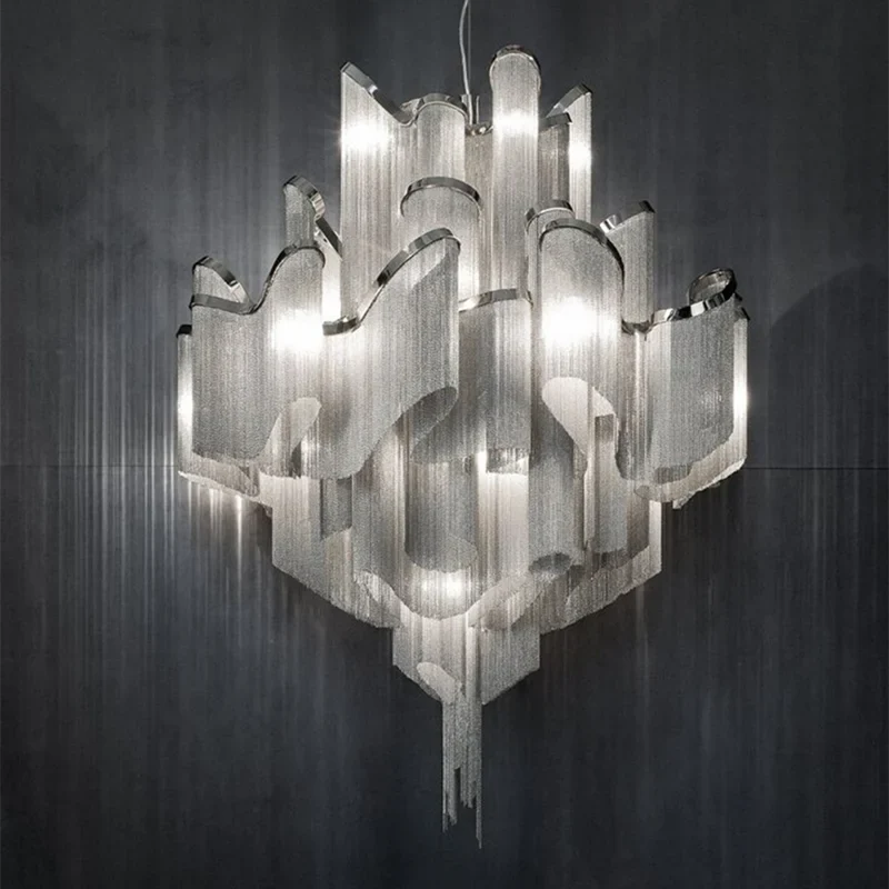 Afralia™ Modern Luxury Tassel Chandelier with E14 Base Aluminum Lamp for Indoor Decor