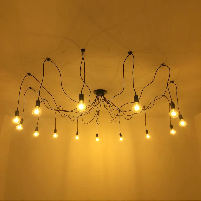 Afralia™ Modern Retro Pendant Light Edison Bulb Spider Ceiling Lamp for Home Decor