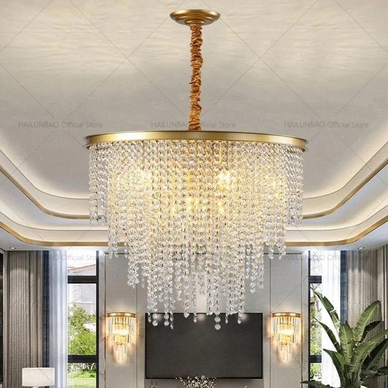 Afralia™ Crystal Chandelier: 2024 Post-Modern Living Room Lighting