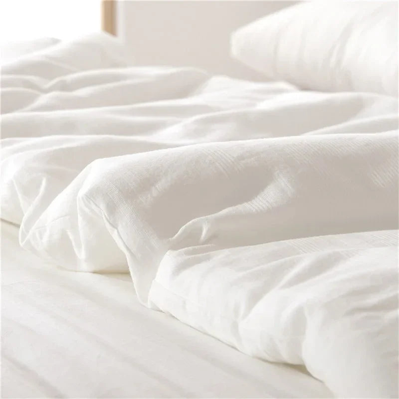 Afralia™ White Cotton Quilt Throws Blanket Filler Single King Size